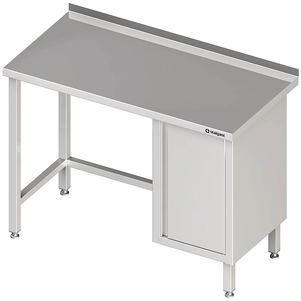 Stalgast Arbeitstisch ohne Grundboden, 1100x700x850 mm, mit Flügeltürschrank rec