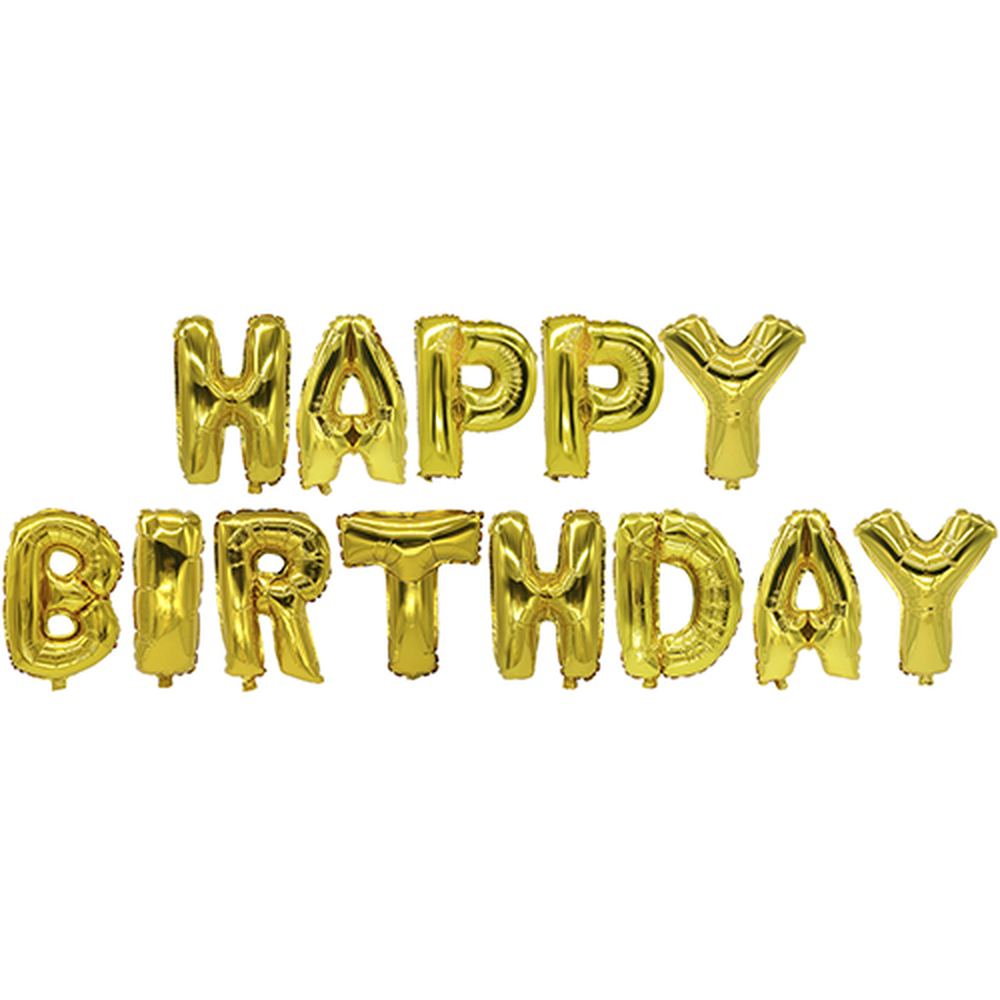 Papstar Folienluftballon-Set gold "Happy Birthday"