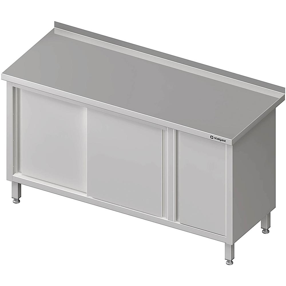 Stalgast Arbeitsschrank mit Schiebetüren, 1400x600x850 mm, mit Flügeltürschrank 