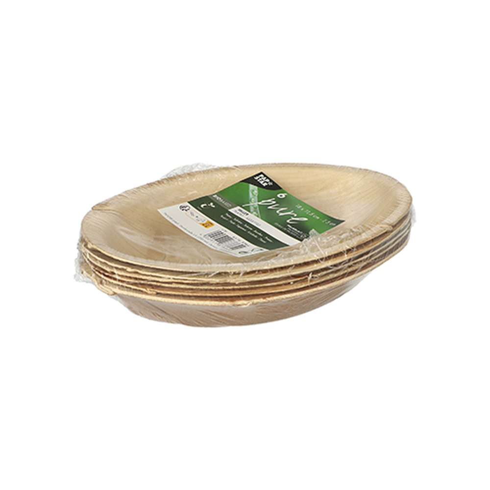 Papstar Teller, Palmblatt "pure" oval 18 cm x 11,5 cm x 3 cm