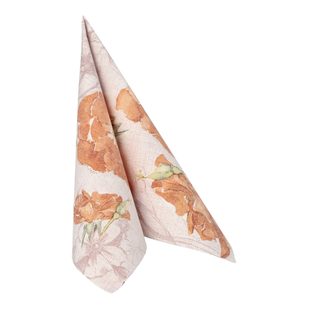 Papstar Servietten "ROYAL Collection" 1/4-Falz 40 cm x 40 cm nektarine "Blossom"