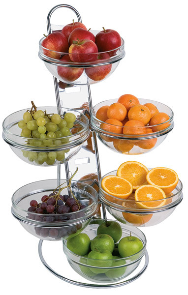 APS Buffet-Leiter 4-stufig 39 x 31 cm, H: 66 cm , Metall verchromt, 11-teilig