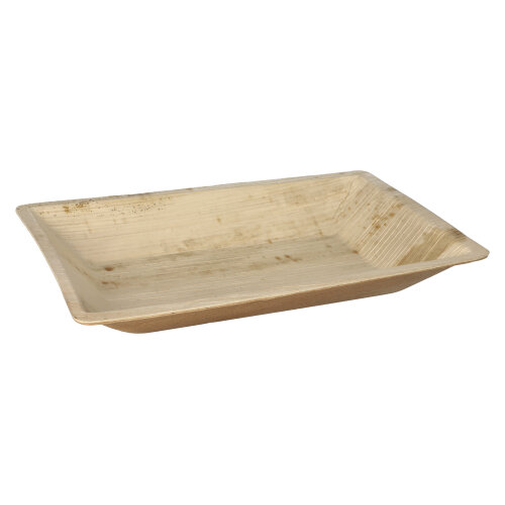 Papstar Teller Palmblatt "pure" eckig 3 cm x 23 cm x 16 cm natur