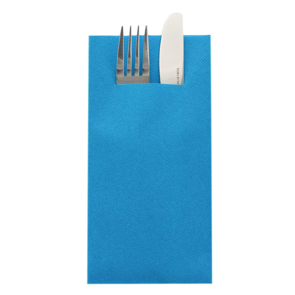 Mank Pocket-Napkins Basic aquablau 40 x 40 cm 1/8 Falz