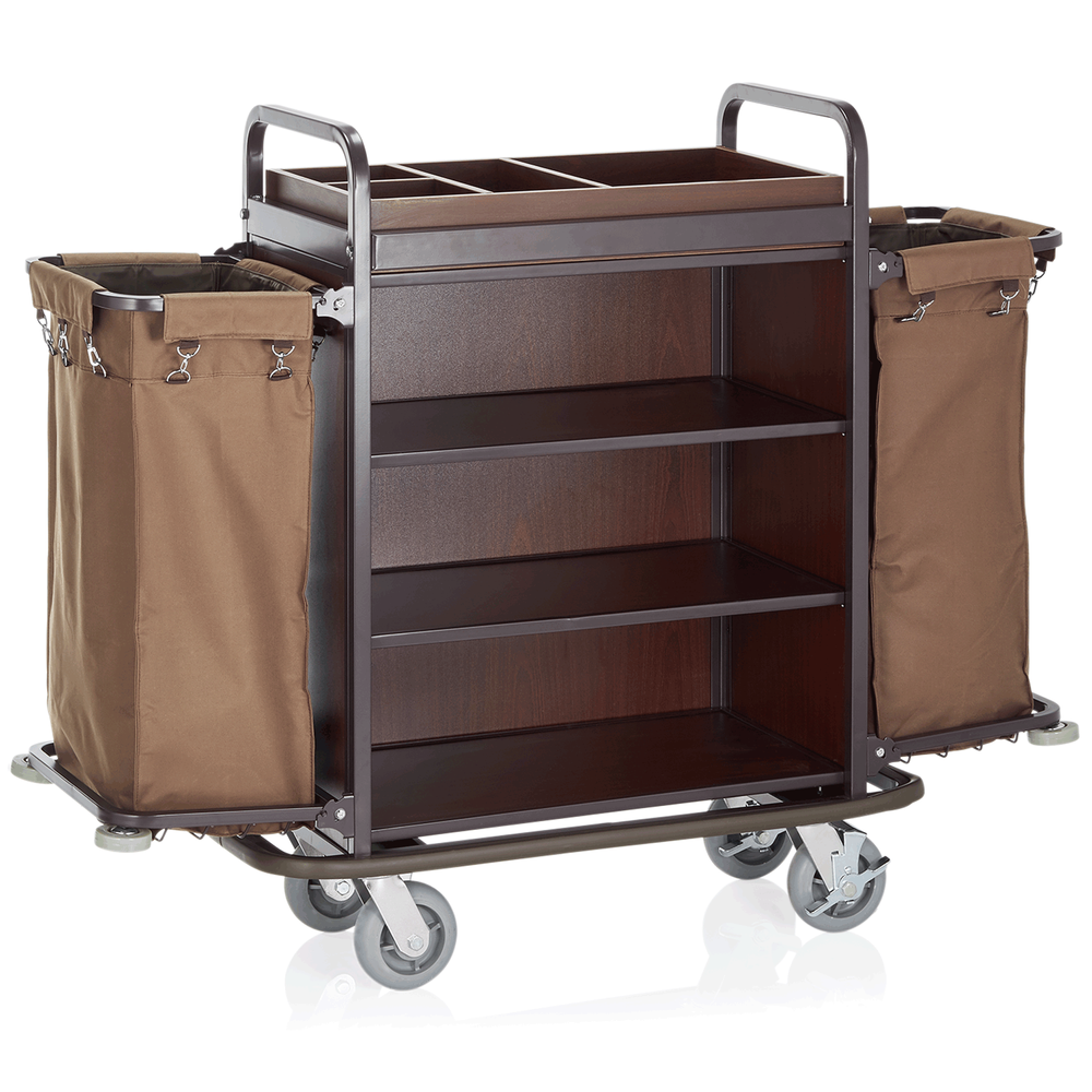 WAS Zimmerservicewagen, 146 x 50 x 120 cm, braun, Stahl, Polyesterfaserstoff, Ho
