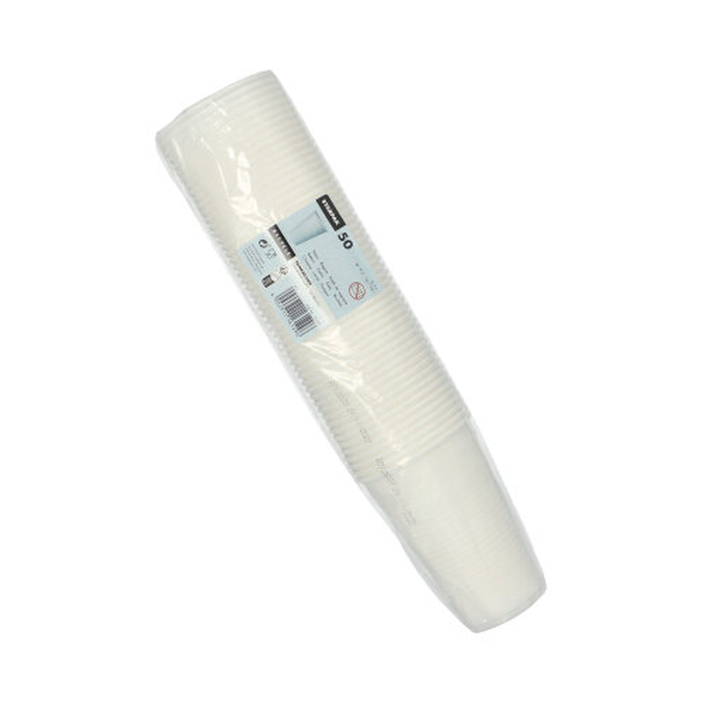 Papstar Trinkbecher, PP 0,5 l Ø 9,5 cm · 13,7 cm weiss mit Schaumrand
