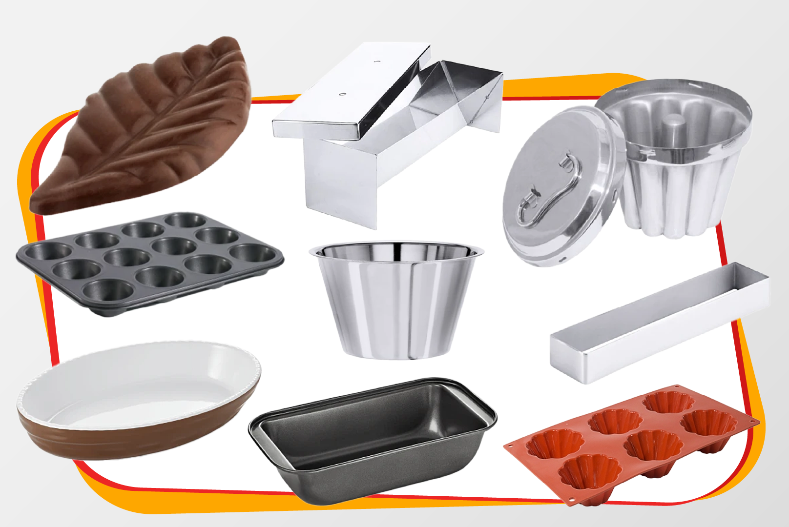 Backformen, Kuchenformen, Metall, Silber, Backzubehör