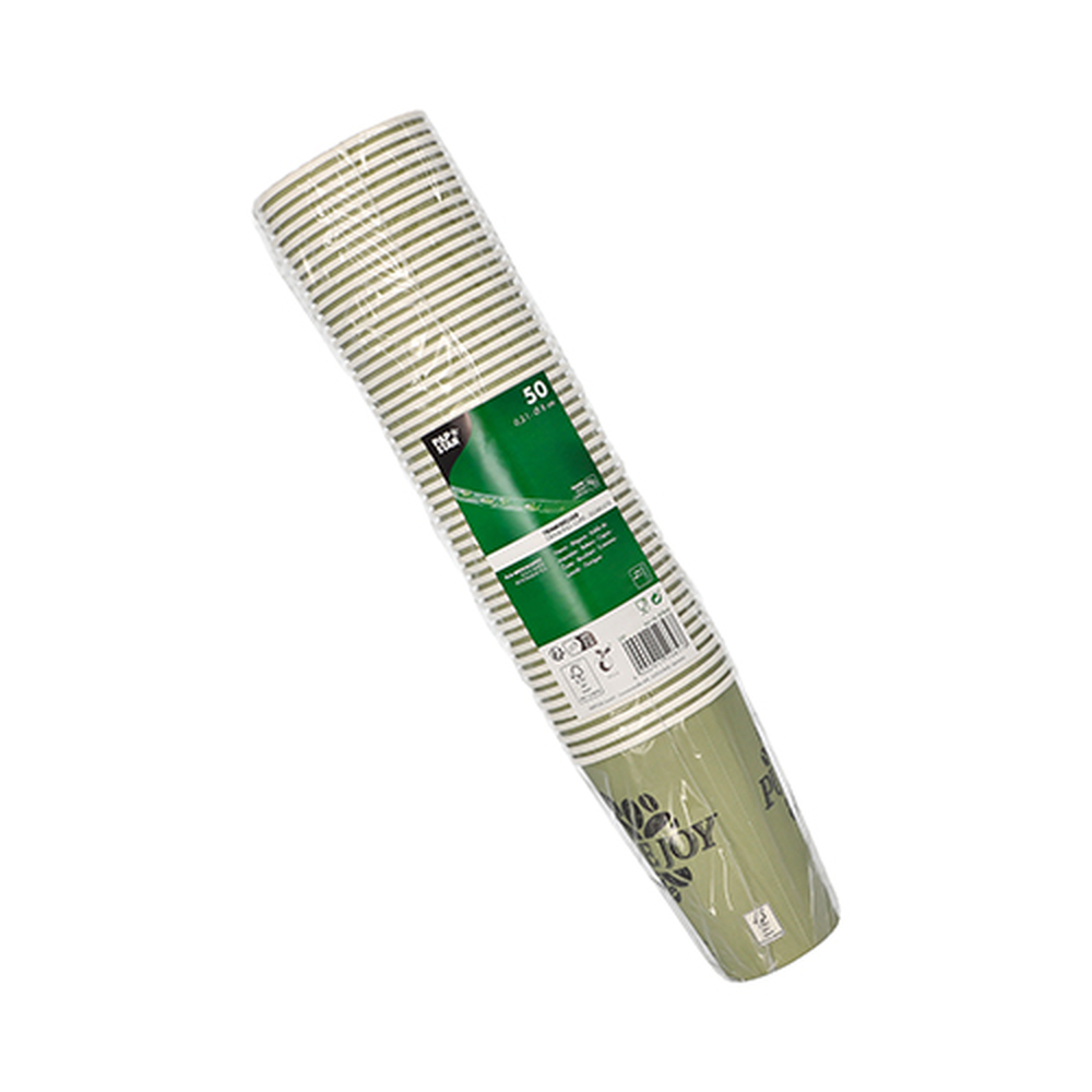 Papstar Trinkbecher, Pappe 0,3 l Ø 8 cm · 11,7 cm grün "Pure Joy"