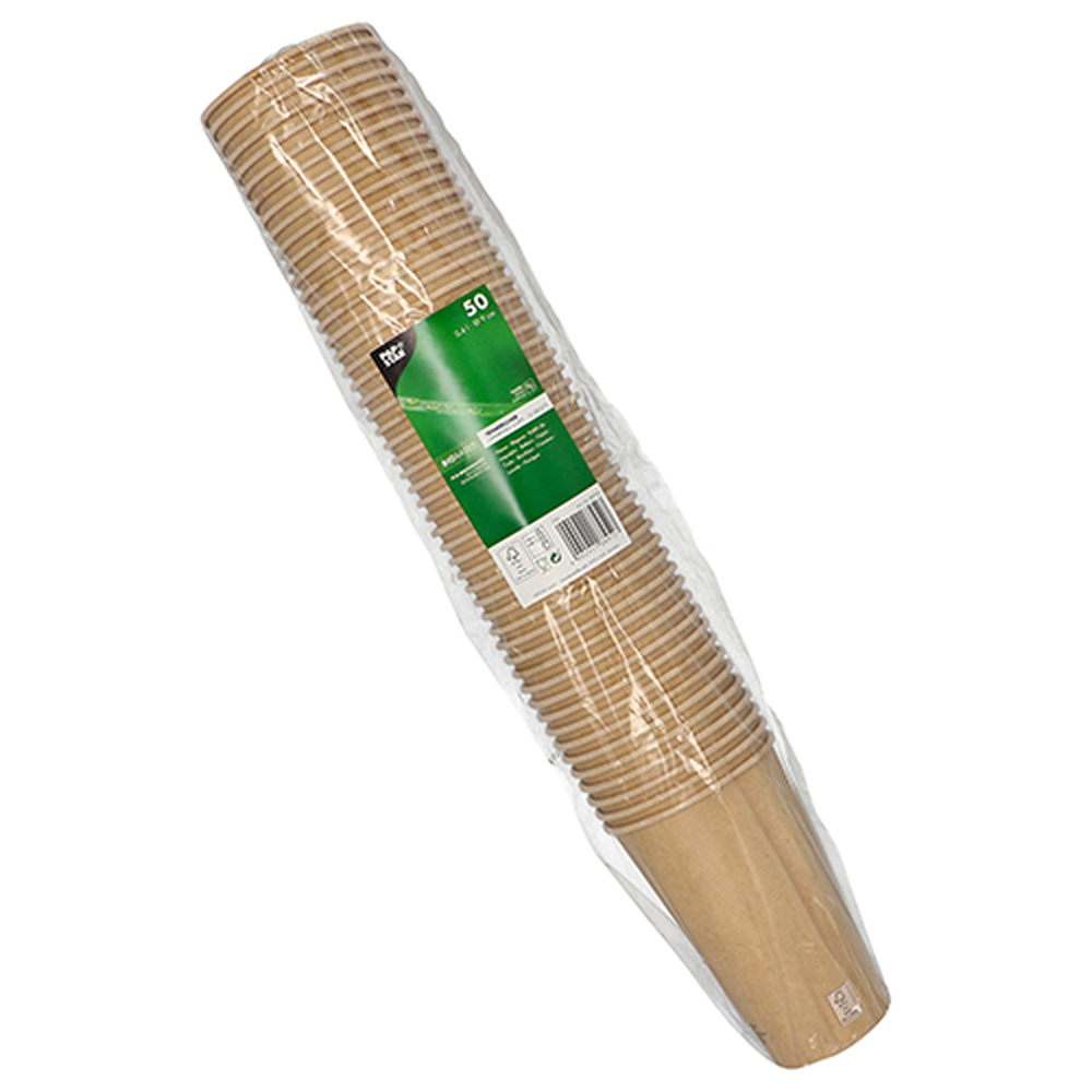 Papstar Trinkbecher, Pappe 0,4 l Ø 9 cm · 13,9 cm braun
