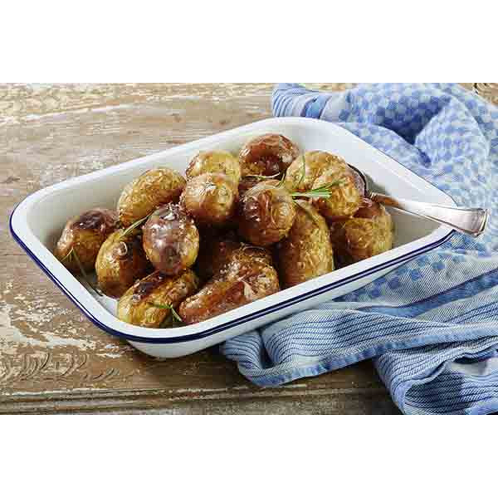 APS Schale -ENAMELWARE- 28 x 23 cm, H: 4,5 cm , emailiertes Stahlblech