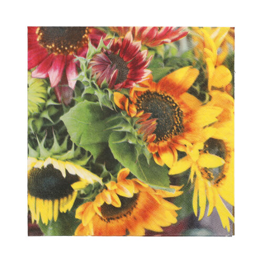Papstar Servietten, 3-lagig 1/4-Falz 33 cm x 33 cm "Sunflower Bouquet"