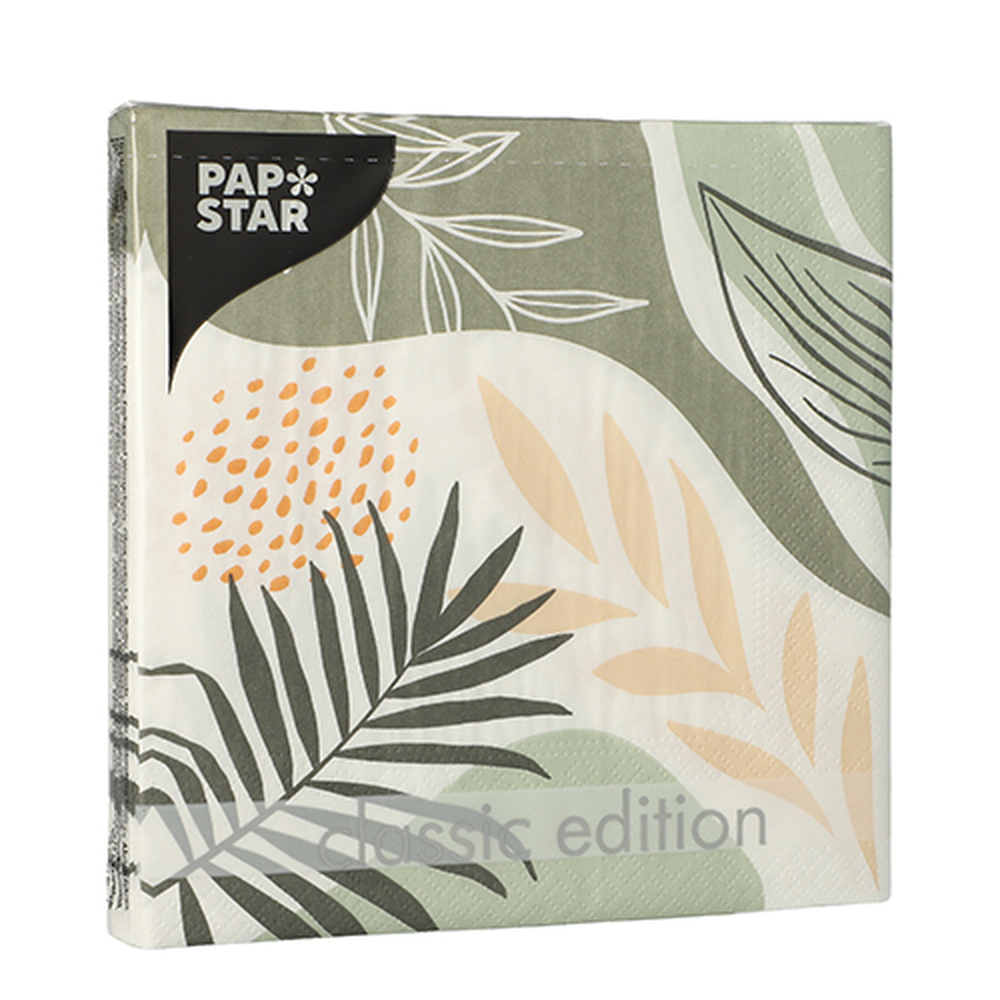 Papstar Servietten, 3-lagig 1/4-Falz 33 cm x 33 cm "Branch Silhouette"
