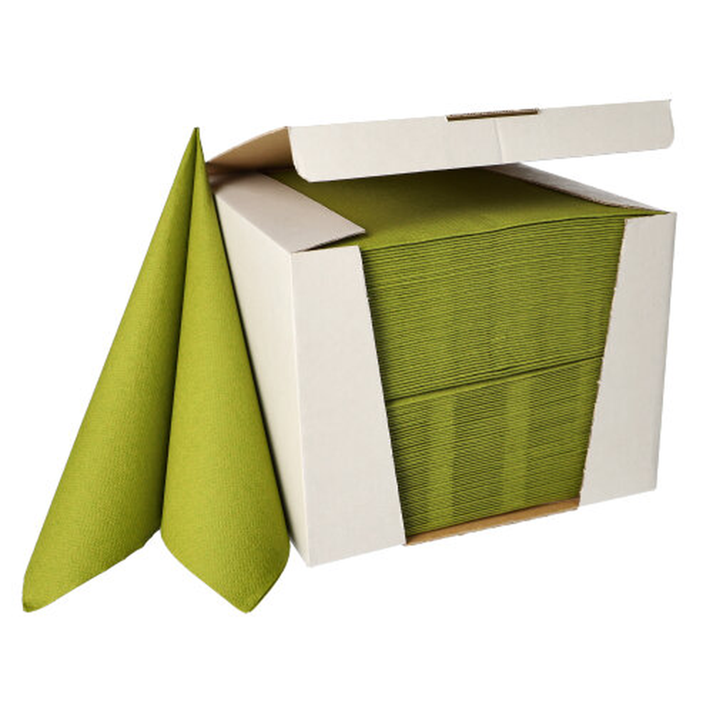 Papstar Servietten "ROYAL Collection" 1/4-Falz 40 cm x 40 cm olivgrün
