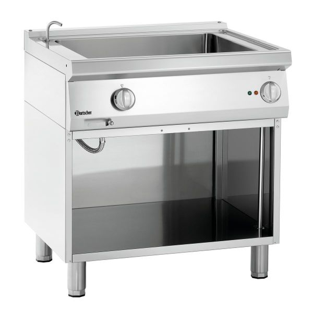 Gastronomie-Warmhalogen, Koch-Station, Edelstahl, Gasgrill/Bräter, Unterbau-Schrank