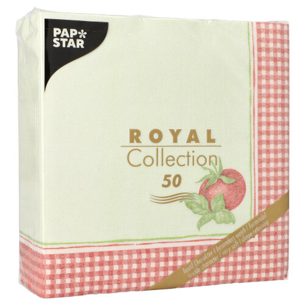 Papstar Servietten "ROYAL Collection" 1/4-Falz 40 cm x 40 cm "Tomato"
