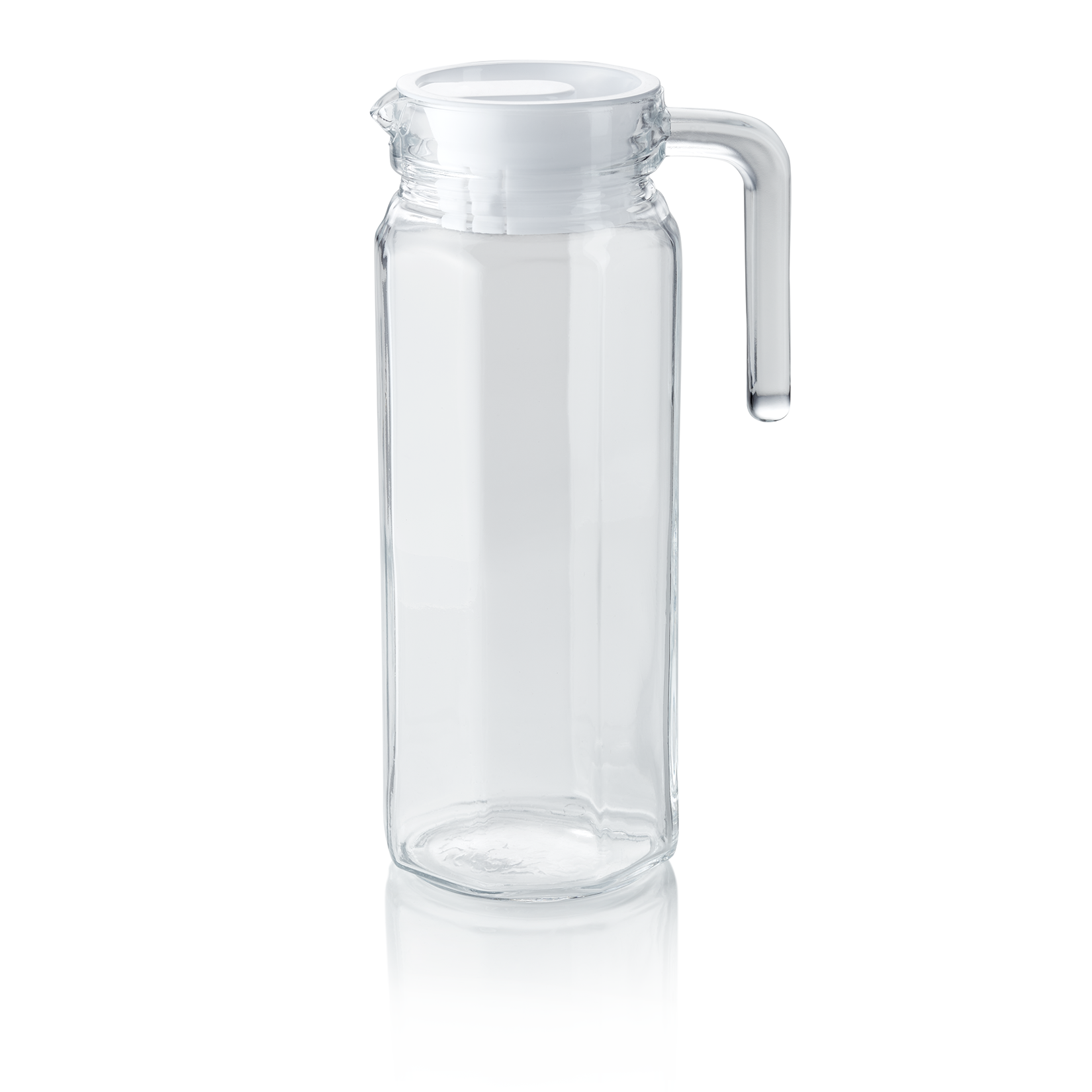 WAS Krug mit Kunststoffdeckel, 1 ltr., Ø 8,5 cm, Kunststoff, Glas