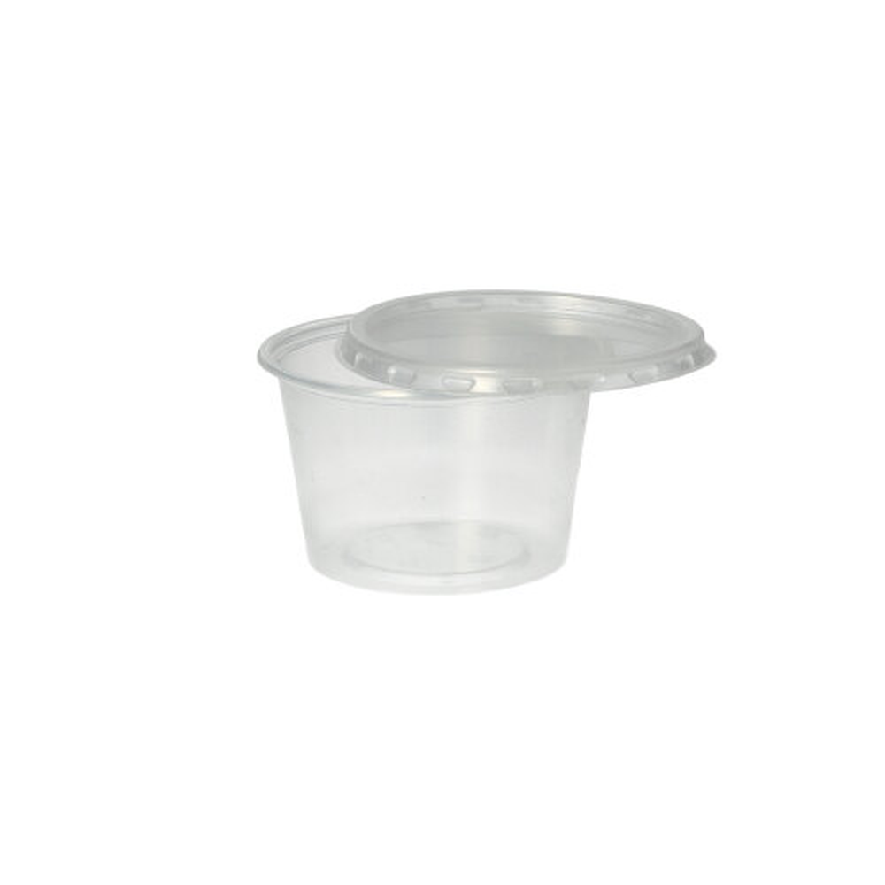 Papstar Deckel für Dressingbecher, PP rund Ø 7,1 cm · 0,5 cm transparent