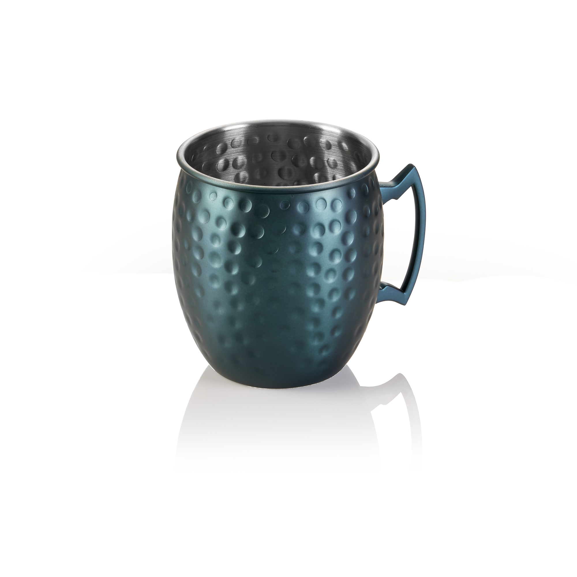 WAS Moscow Mule NOCTURN, 0,5 ltr., Ø 9 cm, Höhe 10 cm, blau matt - HLC, gehämmer