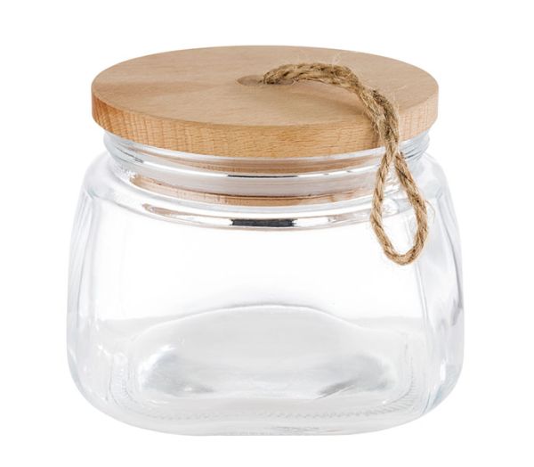 APS Vorratsglas -WOODY- 14 x 14 cm, H: 11 cm