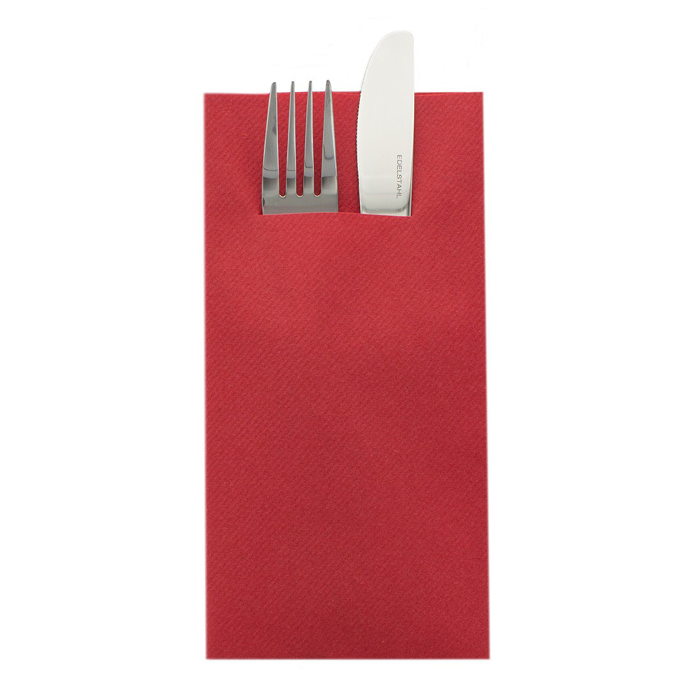 Mank Pocket-Napkins Basic rot 40 x 40 cm 1/8 Falz