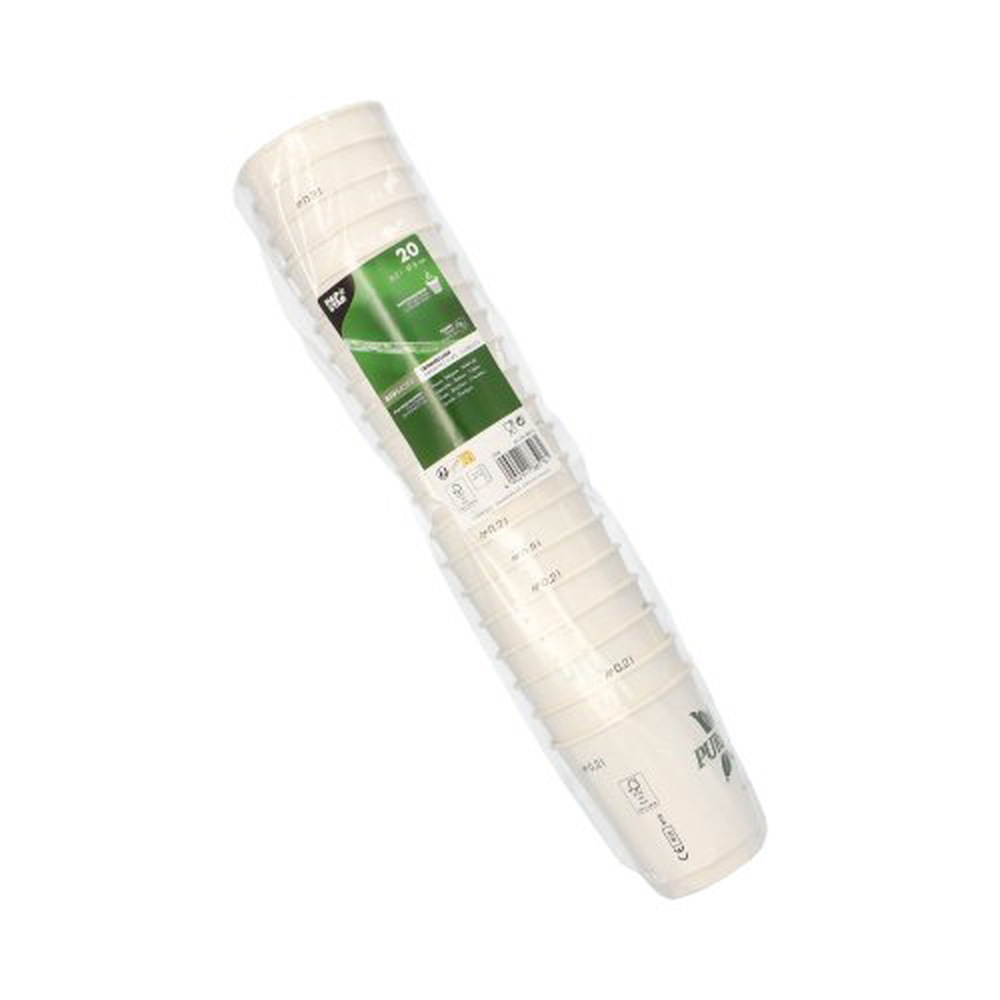 Papstar Trinkbecher, Pappe 0,2 l Ø 8 cm · 9 cm weiss "Pure Joy" doppelwandig