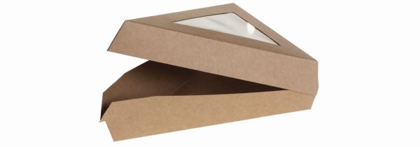 Pacovis Klapppackung Kraft/PLA, mit Fenster, 167x129x45m