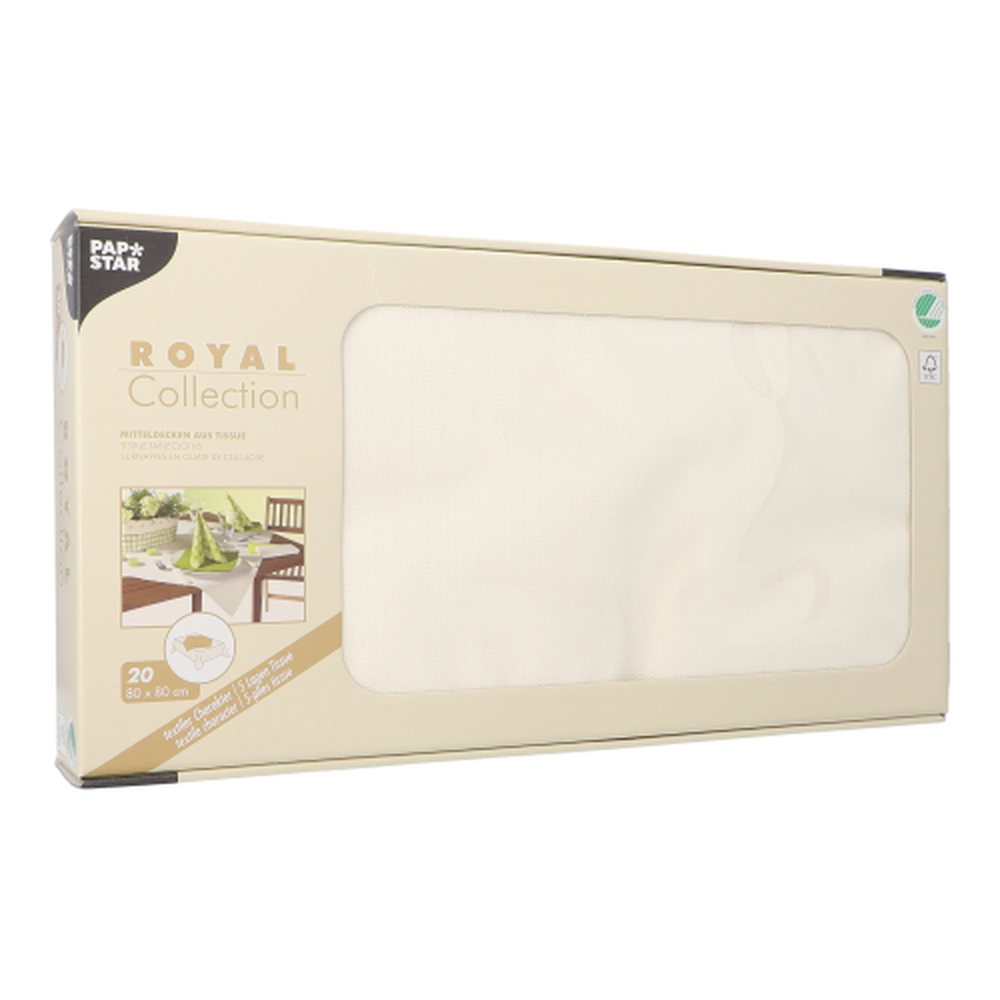 Papstar Mitteldecken, Tissue "ROYAL Collection" 80 cm x 80 cm champagner
