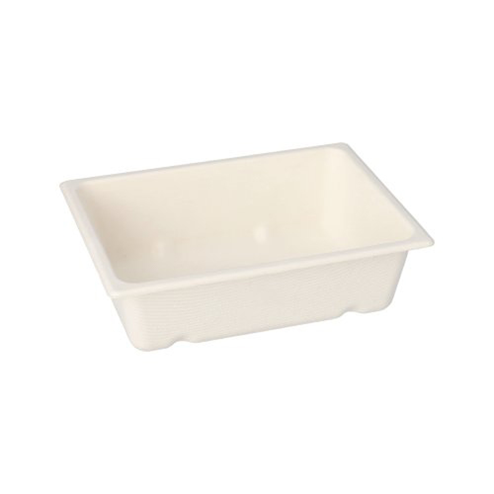 PAPSTAR GN 1/8 Zuckerrohr, PLA beschichtet eckig 4,7 cm x 16