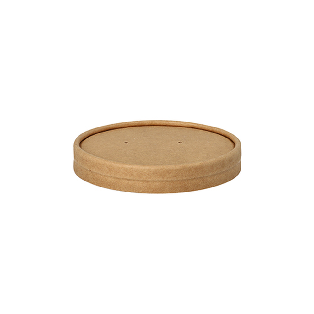 Papstar Deckel für Suppenbecher, Pappe rund Ø 9,8 cm · 1,6 cm braun