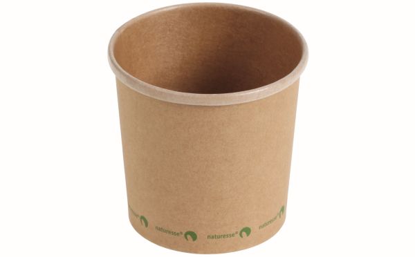 Pacovis Suppenbecher aus Karton 345ml, Kraft braun, natur