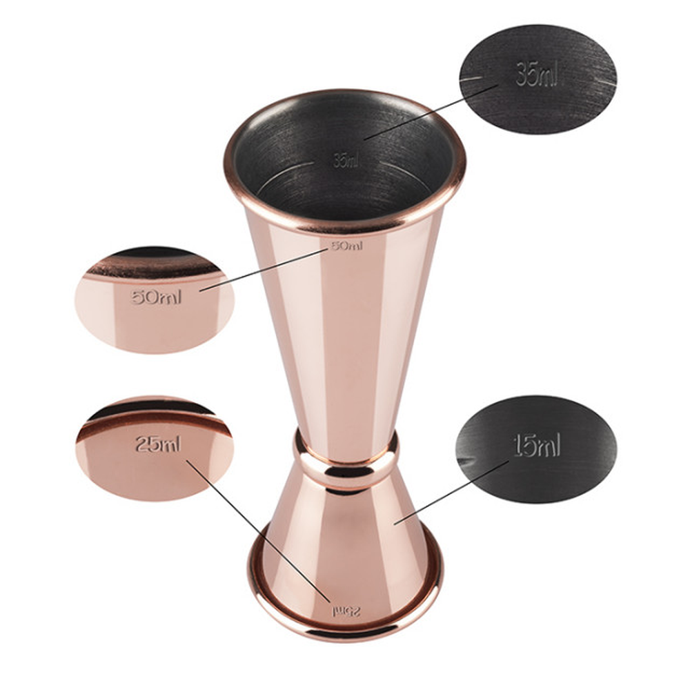 APS Cocktail-Doppelmaß Ø 4 cm, H: 11 cm , Edelstahl, Kupfer-Look