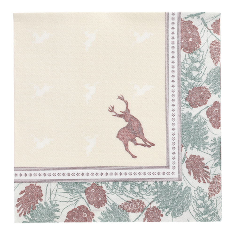 Papstar Servietten "ROYAL Collection" 1/4-Falz 40 cm x 40 cm "Majestic Deer"