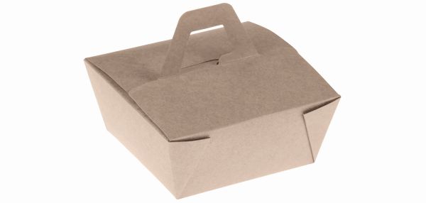 Pacovis Take-away box mit Henkel #2, Bambus-Papier/PLA,