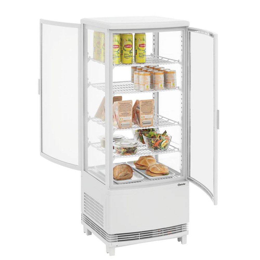 Bartscher Mini-Kühlvitrine 98L2T weiß