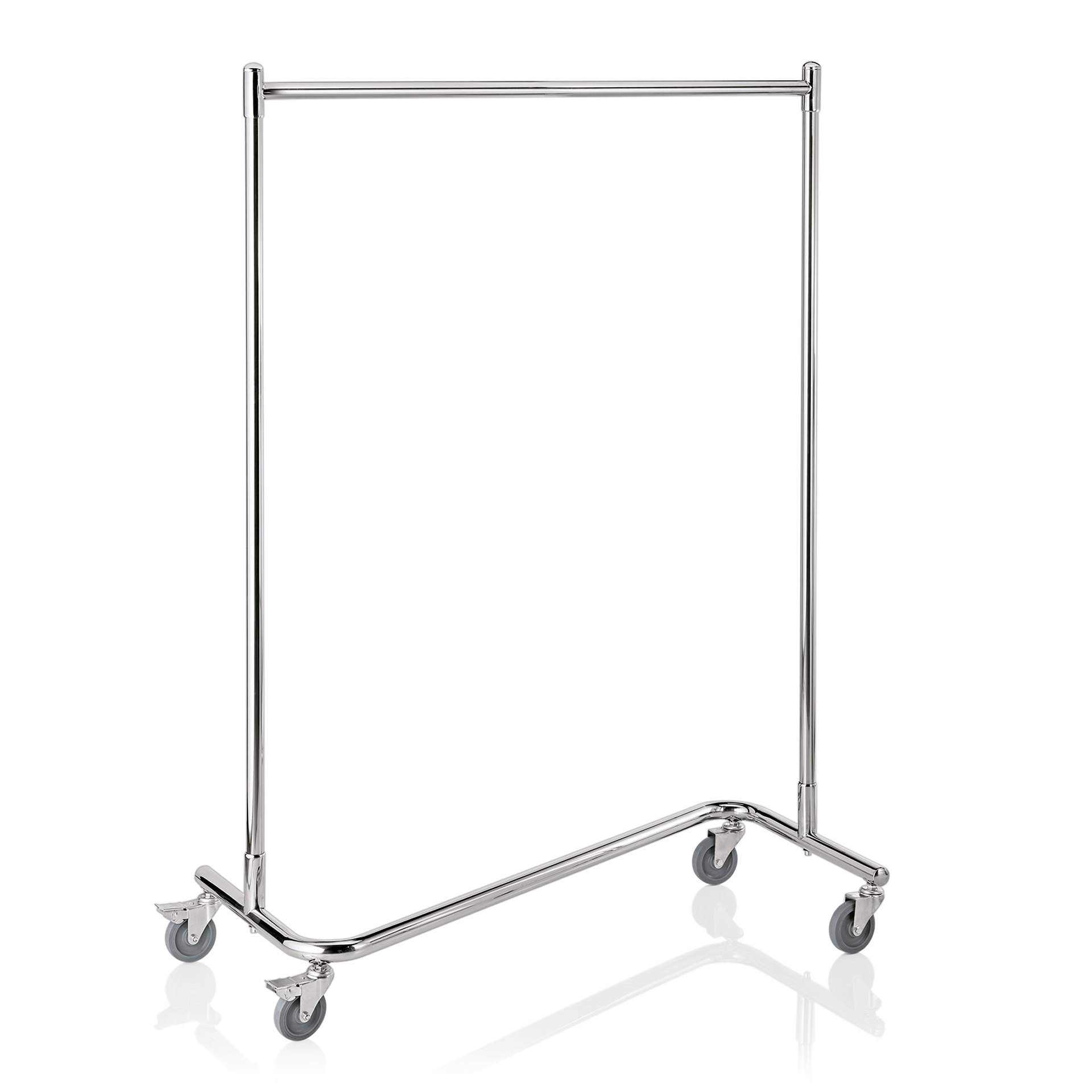 WAS Garderobenwagen, Z-Form, 120 x 53 x 170 cm, Chromnickelstahl