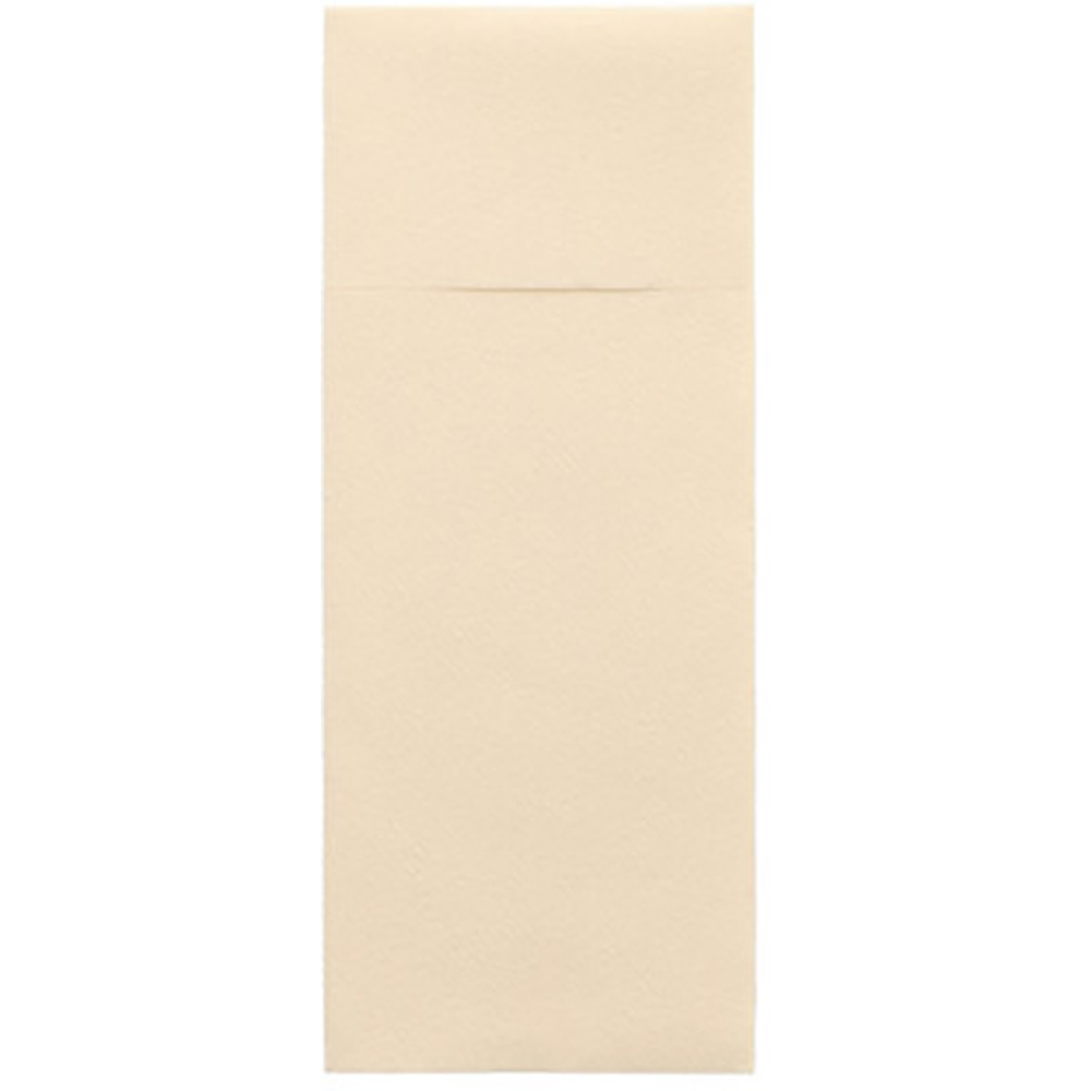 Papstar Bestecktaschen, Airlaid 40 cm x 33 cm creme mit Besteckfalz