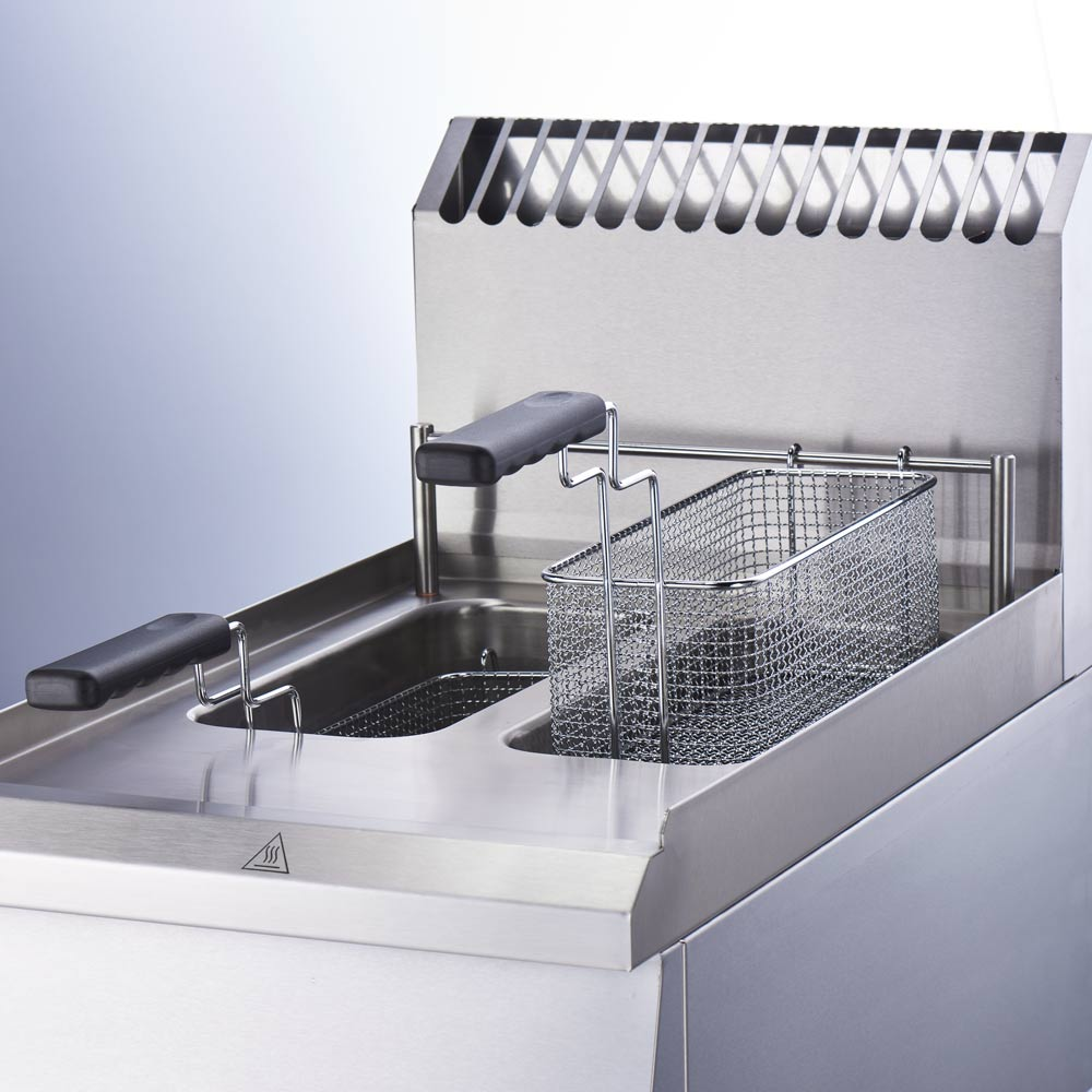 Stalgast Gas Fritteuse, 2x 7 Liter Doppelbecken, Serie 700 ND