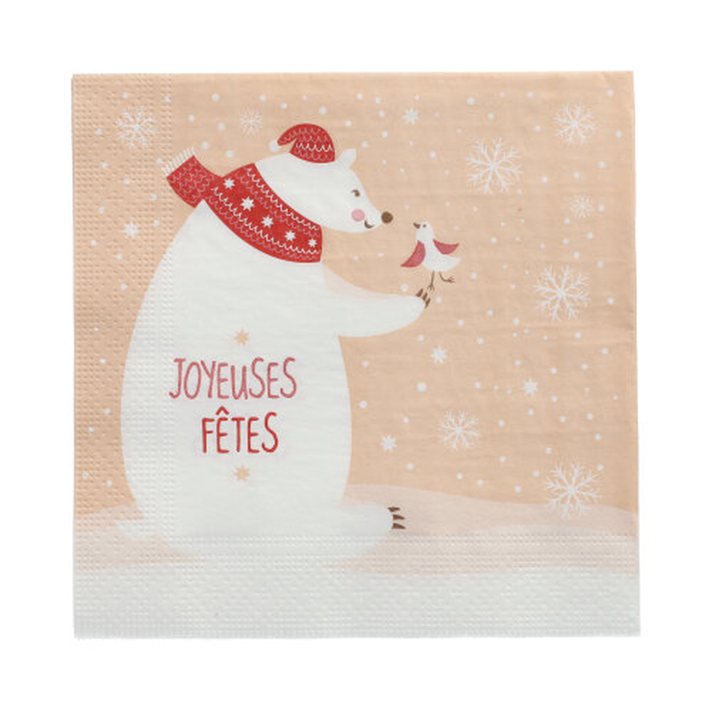 Papstar Servietten, 3-lagig 1/4-Falz 33 cm x 33 cm "Lours Blanc"