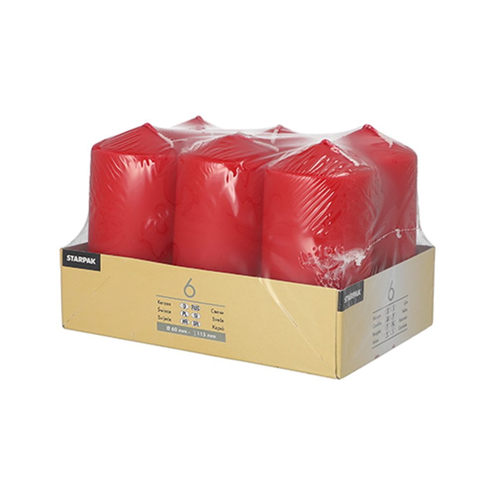 Papstar Stumpenkerzen Ø 60 mm · 115 mm rot