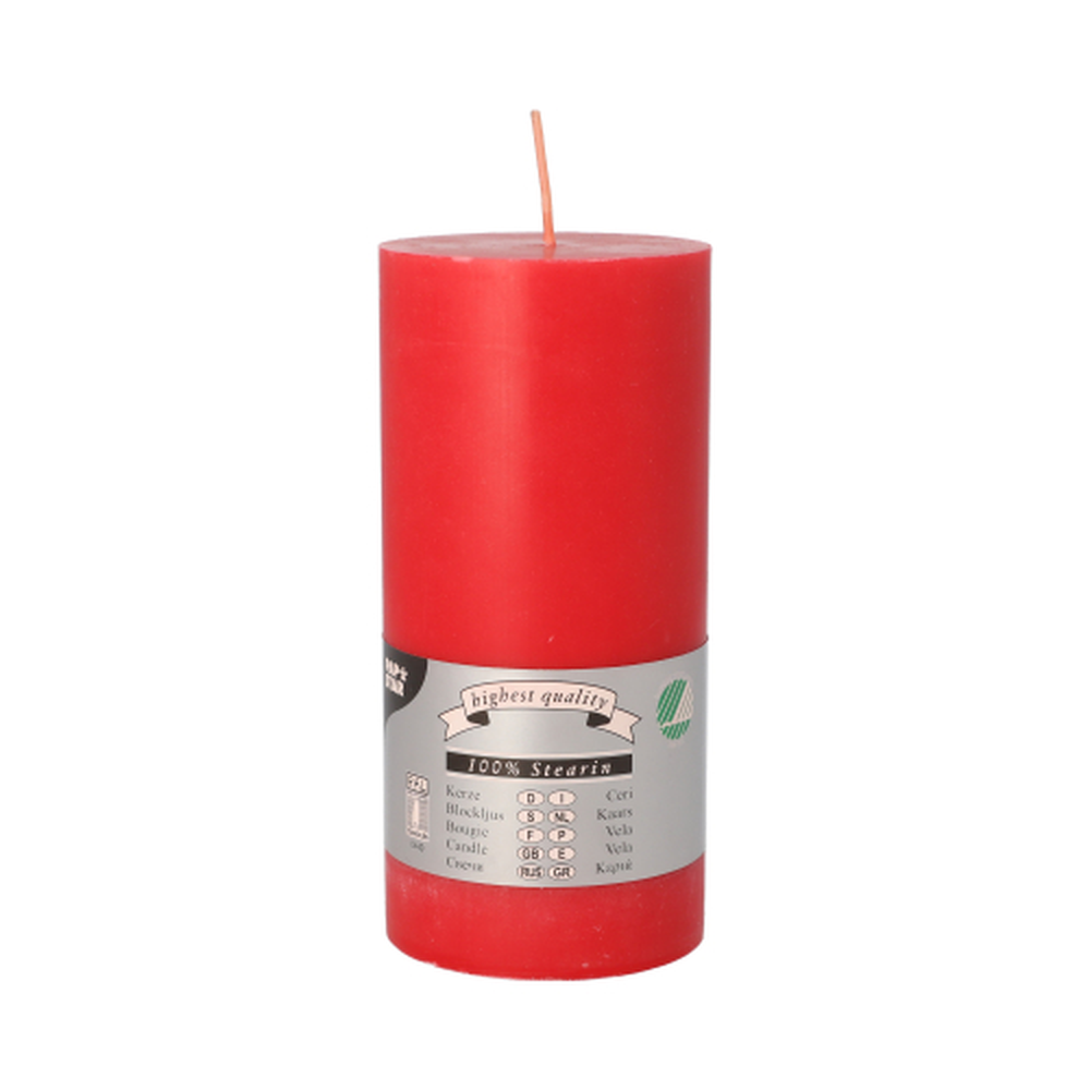 Papstar Stumpenkerze Ø 70 mm · 150 mm rot aus 100% Stearin, durchgefärbt
