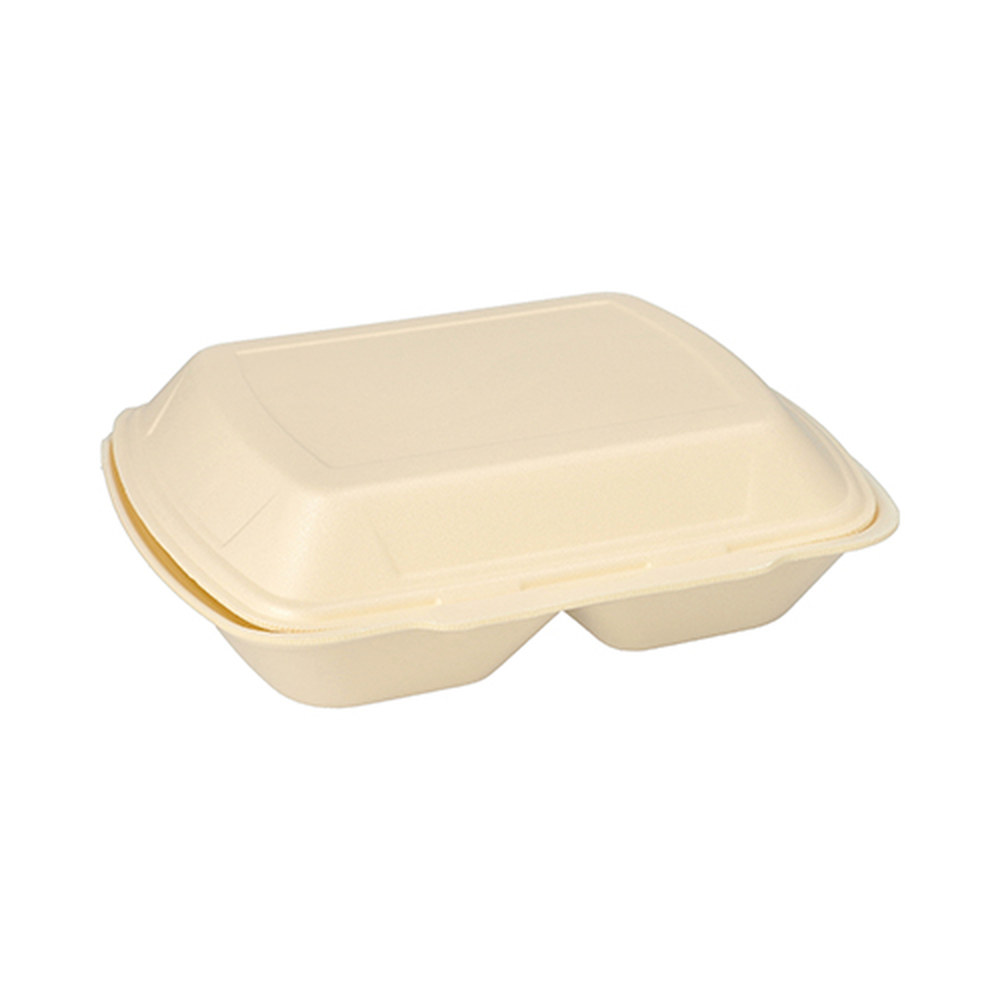 PAPSTAR Menüboxen mit Klappdeckel, XPS 2-geteilt 7,5 cm x 24,3 cm x 20,8 cm