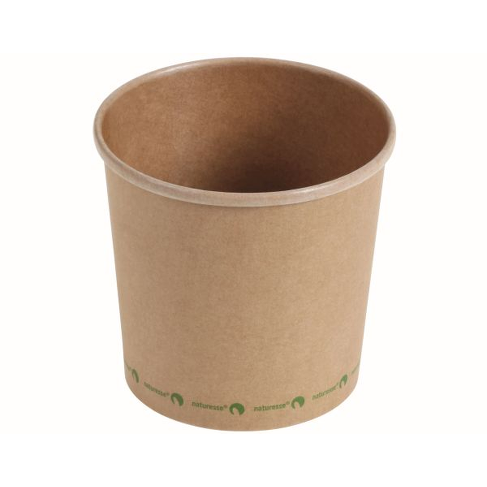 Pacovis Suppenbecher aus Karton 780ml, Kraft braun, natur