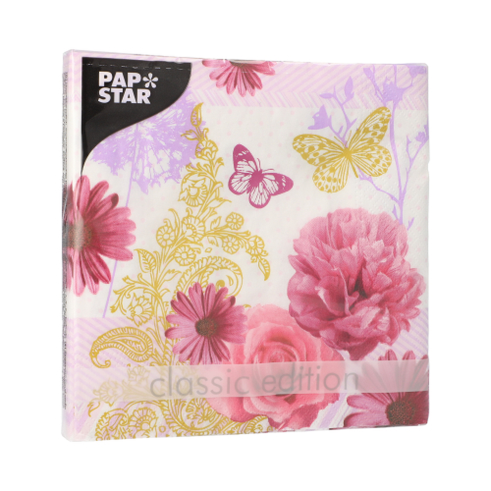 Papstar Servietten, 3-lagig 1/4-Falz 33 cm x 33 cm "Charlene"