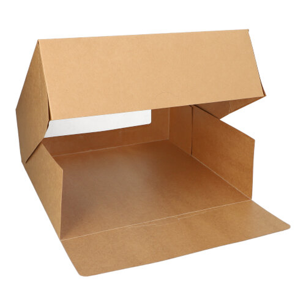 PAPSTAR Tortenkartons mit Deckel eckig 10 cm x 30 cm x 30 cm mit Sichtfenster