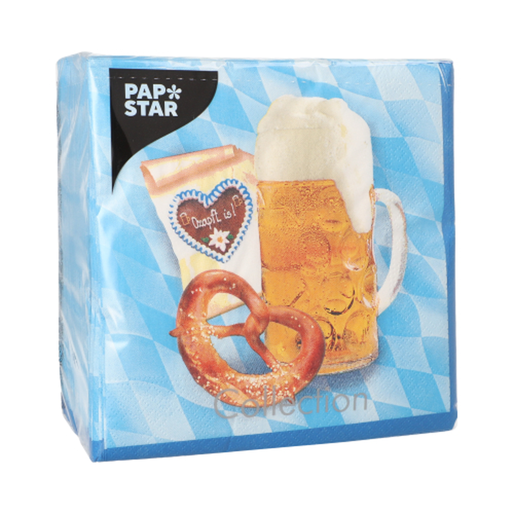 Papstar Servietten, 3-lagig 1/4-Falz 33 cm x 33 cm "Bavaria"