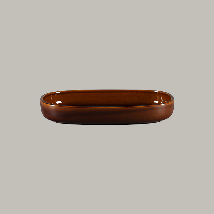  RAK Platte oval tief - honey Länge: 30 cm / Breite: 20.4 cm / Höhe : 4.5 cm / I