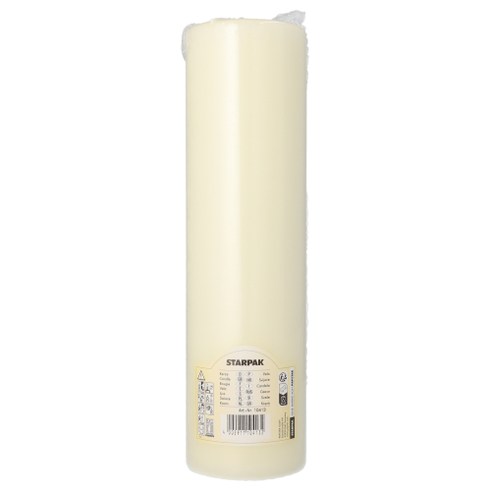 Papstar Stumpenkerze Ø 80 mm · 290 mm elfenbein "Ivory" mit Flachkopf
