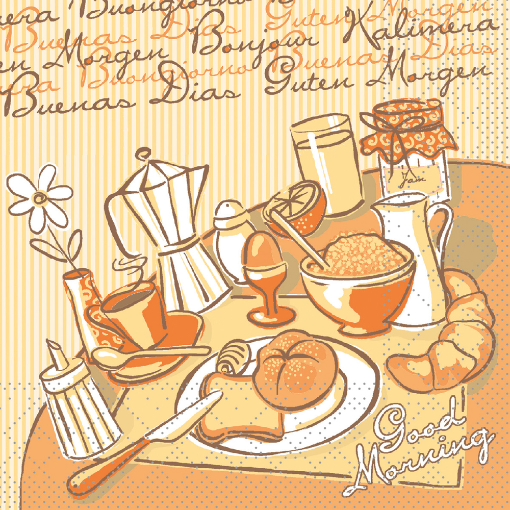 Mank Serviette New Day 24 x 24 cm 1/4 Falz