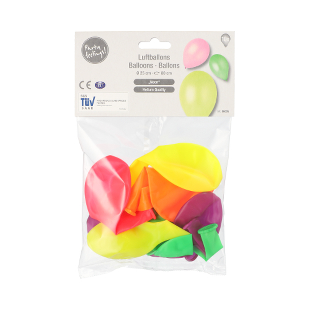 Papstar Luftballons Ø 25 cm farbig sortiert "Neon"