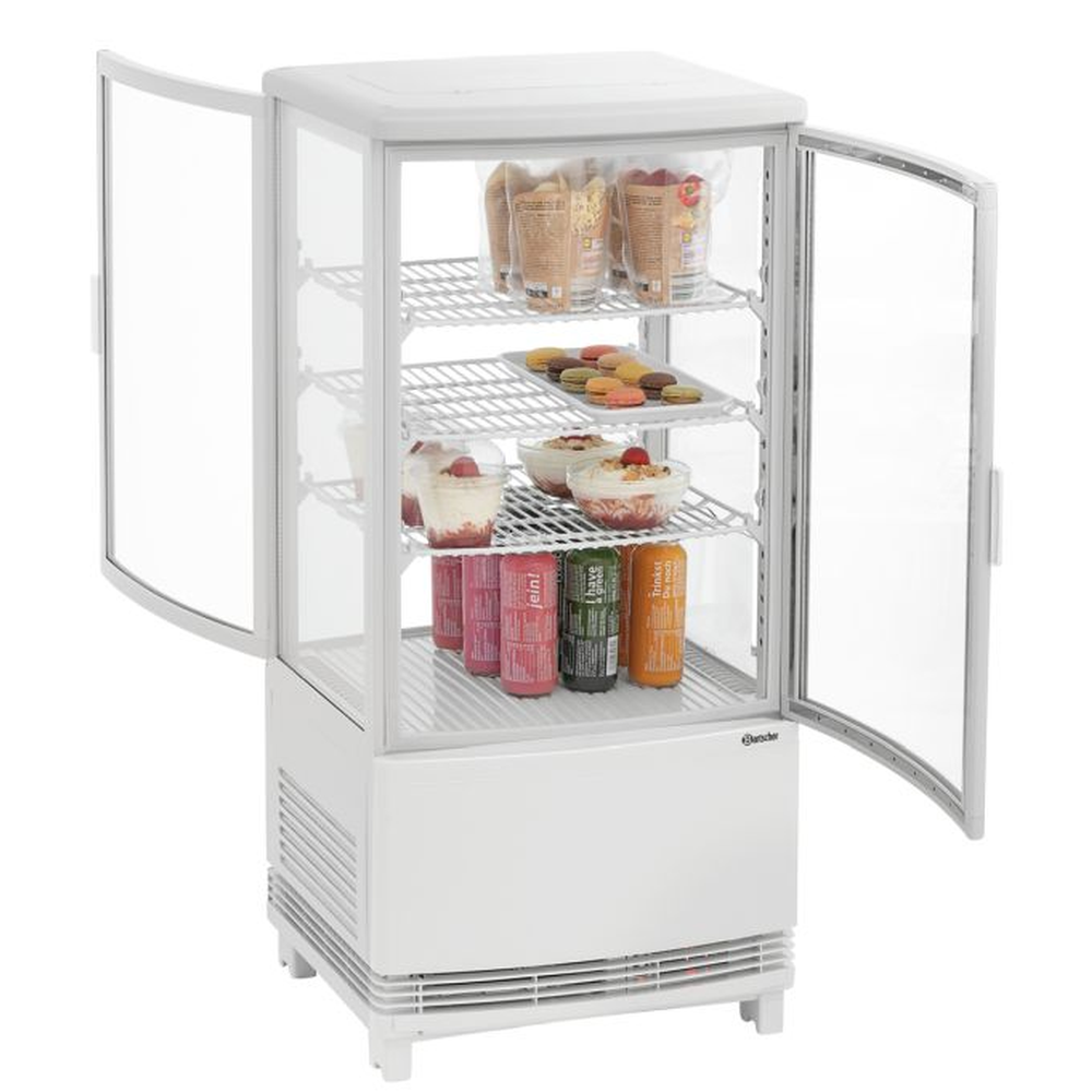 Bartscher Mini-Kühlvitrine 75L2T weiß